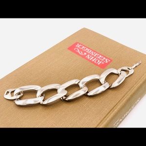 Massive chunky chain vintage bracelet silver 1980s